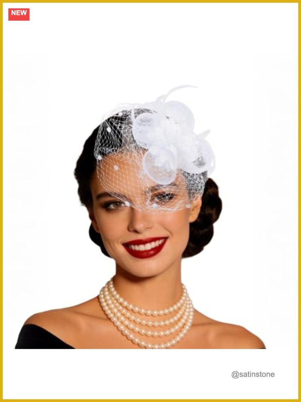 Women's 2-in-1 Fascinator Tea Party Hat with Mesh Veil & Feathers